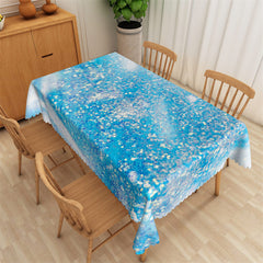 Lofaris Glitter Spar Sea Blue Color Rectangle Tablecloth