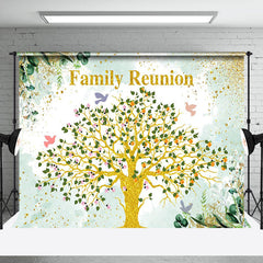 Lofaris Glitter Tree Green Leaves Family Reunion Backdrop