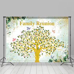 Lofaris Glitter Tree Green Leaves Family Reunion Backdrop