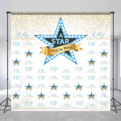 Lofaris Glitter Vip Stars Repeat Custom Baby Shower Backdrop