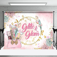 Lofaris Glitz Glam Pink Floral Make Up Backdrop For Girl