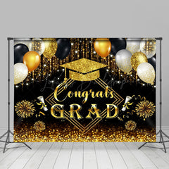 Lofaris Gloden Glitter Balloon Tassel Graduation Backdrop