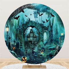 Lofaris Gloomy Graveyard Forest Circle Halloween Backdrop