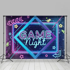 Lofaris Glow Neon Star Game Night Birthday Party Backdrop