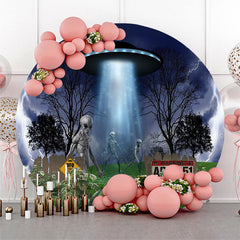 Lofaris Glowing Craft UFO Aliens Lightning Round Backdrop