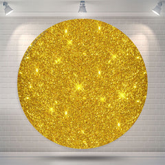 Lofaris Glowing Gold Spark Simple Round Birthday Backdrop