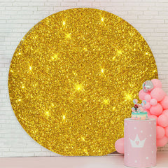 Lofaris Glowing Gold Spark Simple Round Birthday Backdrop