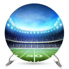 Lofaris Glowing Match Stadium Sport Party Round Backdrop