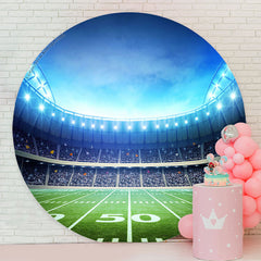 Lofaris Glowing Match Stadium Sport Party Round Backdrop