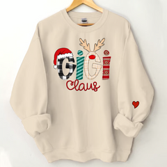 Lofaris Gma Claus Christmas Pattern Custom Name Sweatshirt