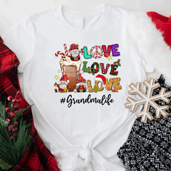 Lofaris Gnome Christmas Love Grandma Life Gifts T-Shirt