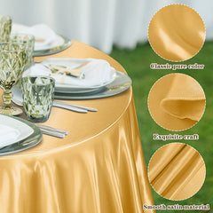 Lofaris Gold 108 GSM Smooth Satin Banquet Round Tablecloth