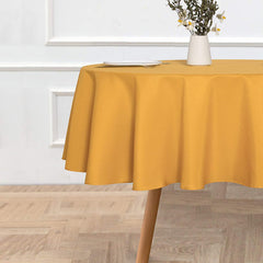 Lofaris Gold 290 GSM Waterproof Polyester Round Tablecloth