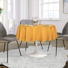 Lofaris Gold 290 GSM Waterproof Polyester Round Tablecloth