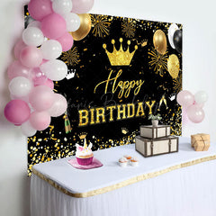 Lofaris Gold Balloon Champagne Happy Birthday Party Backdrop