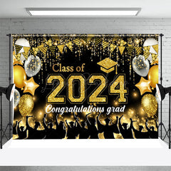 Lofaris Gold Balloon Glitter Student Graduation Backdrop