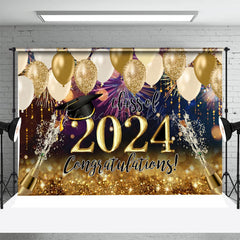 Lofaris Gold Balloon Sparkling Champagne Graduation Backdrop