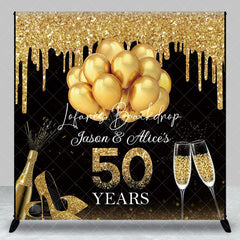 Lofaris Gold Balloons Custom 50 Years Anniversary Backdrop