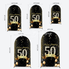 Lofaris Gold Black Balloons Arch Backdrop For 50th Birthday