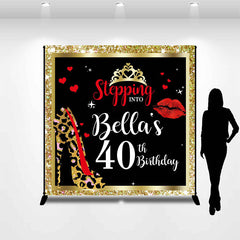 Lofaris Gold Black Stepping Into Custom Birthday Backdrop