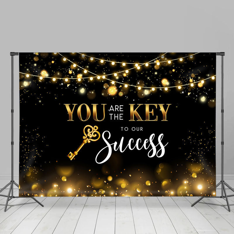 Lofaris Gold Black The Key To Our Success Thank You Backdrop