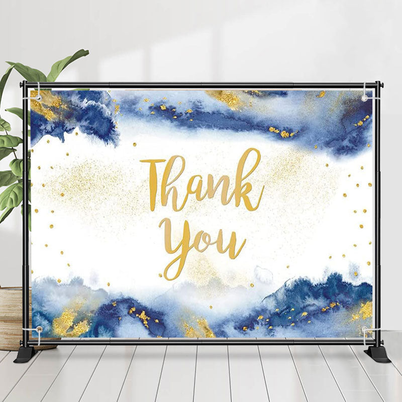 Lofaris Gold Blue Ink Teacher Appreciation Week Backdrop