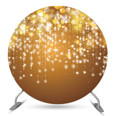 Lofaris Gold Bokeh String Birthday Party Circle Backdrop