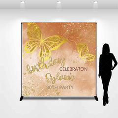 Lofaris Gold Butterfly Custom 30th Birthday Party Backdrop