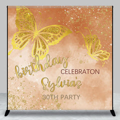 Lofaris Gold Butterfly Custom 30th Birthday Party Backdrop