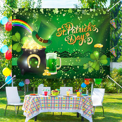 Lofaris Gold Coin Beer Green Clover St Patricks Day Backdrop