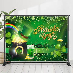 Lofaris Gold Coin Beer Green Clover St Patricks Day Backdrop