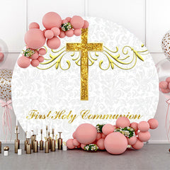 Lofaris Gold Cross First Holy Communion Baptism Backdrop