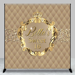 Lofaris Gold Crown Custom Name Sweet 16 Birthday Backdrop