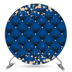 Lofaris Gold Diamond Blue Royal Texture Round Backdrop For Party