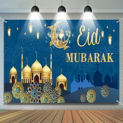 Lofaris Gold Dome Palace Crescent Bokeh Eid Mubarak Backdrop