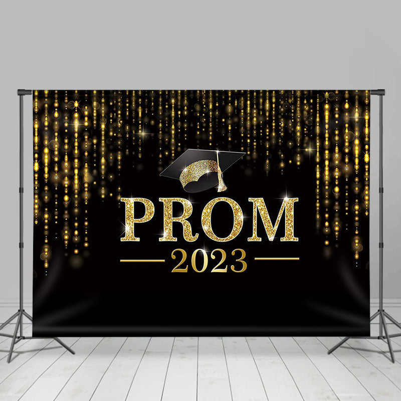 Lofaris Gold Glitter 2023 Prom Black Backdrop For Graduation