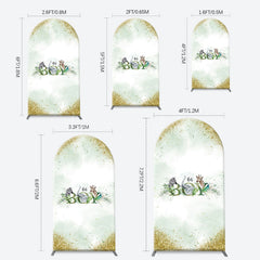 Lofaris Gold Glitter Animals Boy Arch Baby Shower Backdrop