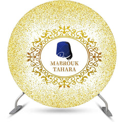 Lofaris Gold Glitter Blue Hat Mabrouk Tahara Round Backdrop