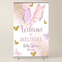 Lofaris Gold Glitter Butterfly Welcome Sign For Baby Shower