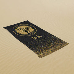 Lofaris Gold Glitter Custom 30th Birthday Beach Towel as Gifts