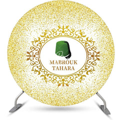 Lofaris Gold Glitter Green Hat Mabrouk Tahara Round Backdrop