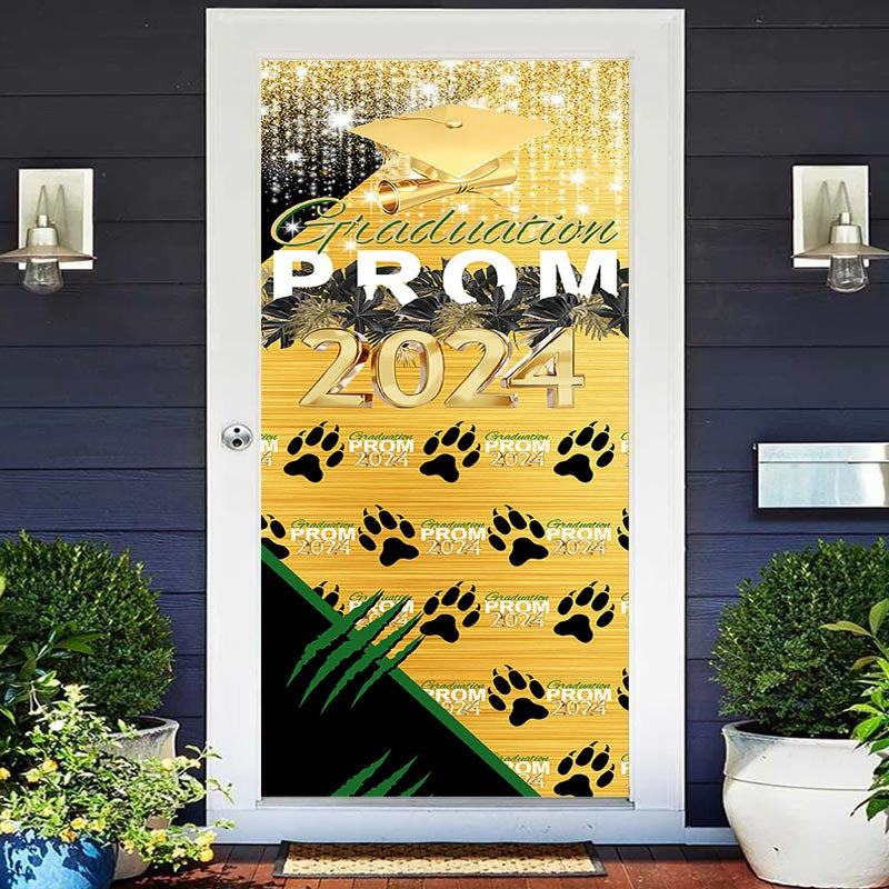 Lofaris Gold Glitter Prom 2024 Graduation Door Cover