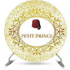 Lofaris Gold Glitter Red Hat Petit Prince Round Backdrop