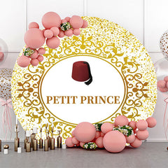 Lofaris Gold Glitter Red Hat Petit Prince Round Backdrop