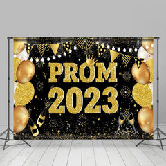 Lofaris Gold Glitter Spark Balloon Prom 2023 Backdrop For Party