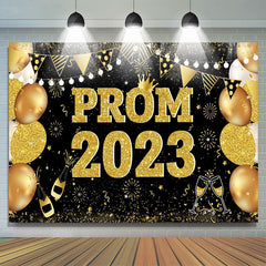 Lofaris Gold Glitter Spark Balloon Prom 2023 Backdrop For Party