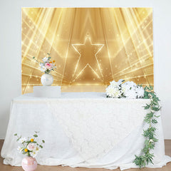 Lofaris Gold Glitter Star Simple Backdrop for Birthday Party