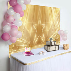 Lofaris Gold Glitter Star Simple Backdrop for Birthday Party