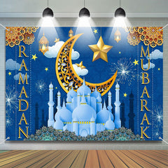 Lofaris Gold Hollow Moon Flower Palace Ramadan Backdrop