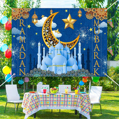 Lofaris Gold Hollow Moon Flower Palace Ramadan Backdrop